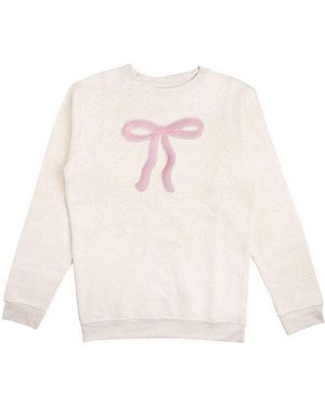 Sweet Wink Coquette Bow Patch Sweatshirt - White