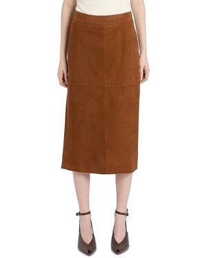 Marella Mllmarmo Suede Skirt - Brown
