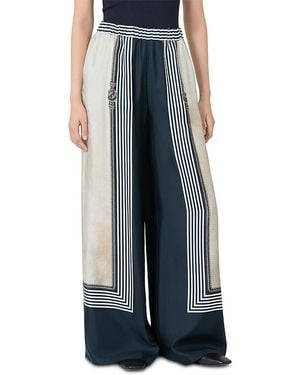 Max Mara Mxmcarabo Silk Wide Leg Pants - Blue