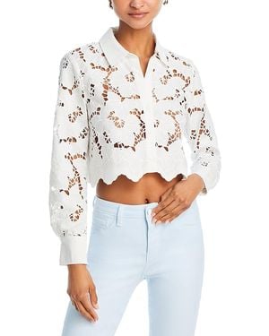 L'Agence Seychelle Lace Button Front Shirt - White