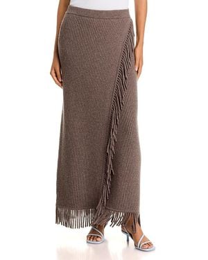 Jonathan Simkhai Casey Wool And Cashmere Fringe Midi Skirt - Brown