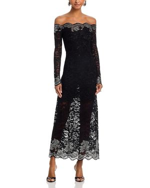 Rabanne Embellished Lace Maxi Dress - Black