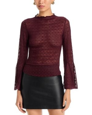 Aqua Puckered Lace Top - Purple