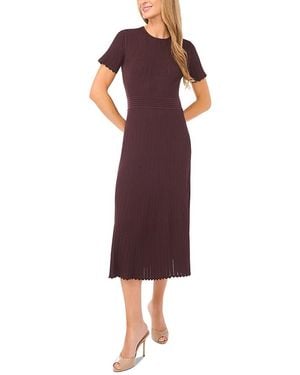 Ted Baker Short Sleeve Crew Neck Midi Dress - Purple