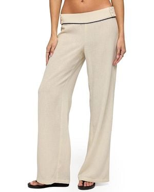 Edikted Dorine Contrast Woven Pants - Natural