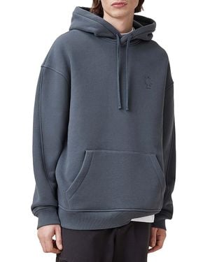 AllSaints Haven Logo Embroidered Oversized Fit Hoodie - Blue
