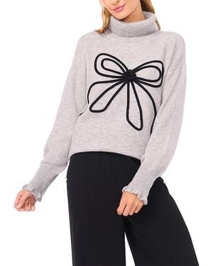 Cece Embroidered Ribbon Turtleneck Sweater - Multicolor