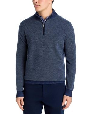 Peter Millar Blair Birdseye Quarter Zip Sweater - Blue