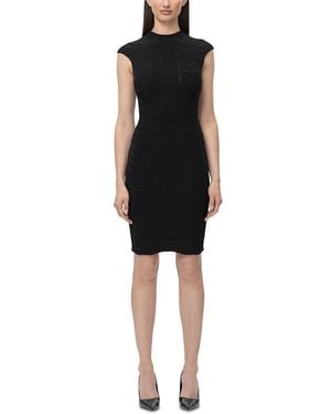 Hervé Léger The Brittany Mock Neck Dress - Black