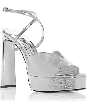 Jimmy Choo Karli 125 Platform Sandals - White