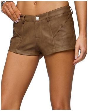 Edikted Idara Micro Shorts - Brown