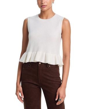Aqua Cashmere 100% Cashmere Crewneck Sweater - White
