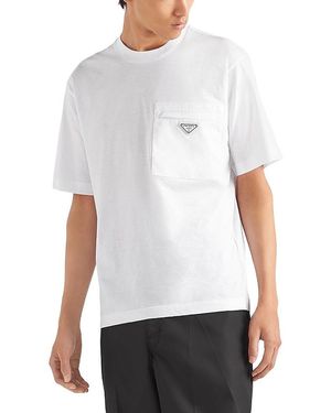Prada Re-Nylon And Jersey T-Shirt - White