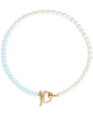 Kate Spade Ropes & Knots Bead & Cultured Freshwater Pearl Collar Necklace, 18 - White