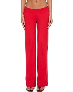 Edikted Anika Scooped Straight Leg Pants - Red