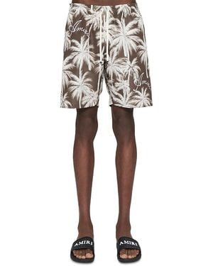 Amiri Palms Drawstring Swim Shorts - White