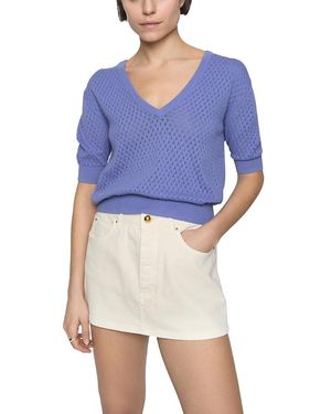 Rebecca Minkoff Nova Pointelle Sweater - Blue