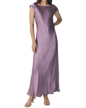 Ghost Averie Boat Neck Satin Maxi Dress - Purple