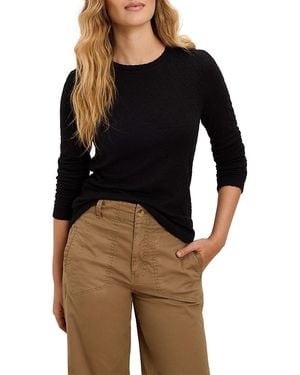 NIC+ZOE Crinkle Knit Long Sleeve Top - Blue