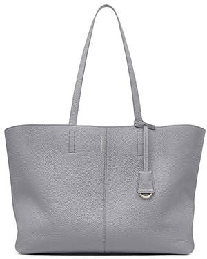 Maison De Sabre Large Leather Snap Soft Tote - Gray