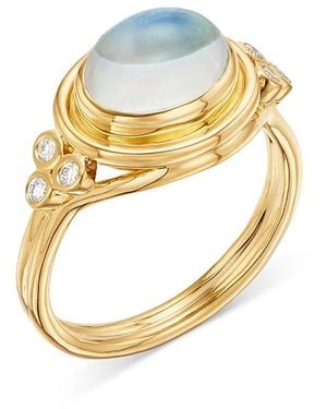 Temple St. Clair 18K Classic Moonstone & Diamond Ring - Metallic