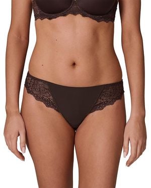 Simone Perele Caresse Lace-Side Cheeky Tanga - Black