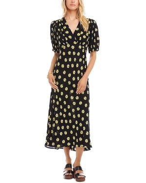 Karen Kane Puffed Sleeve Bias Cut Dress - Black