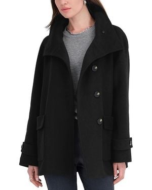 Tahari Harper Funnel Neck Coat - Black