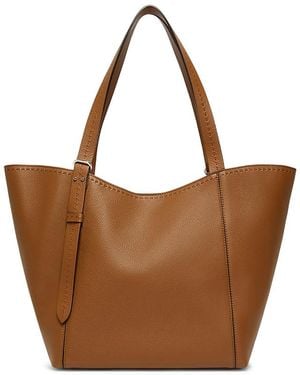 Max Mara Archetipo Leather Trapezoid Tote - Brown