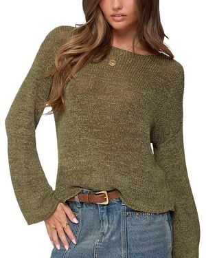 Edikted Drop Shoulder Light Knit Sweater - Green