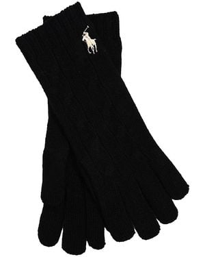 Polo Ralph Lauren Wool & Cashmere Classic Cable Gloves - Black