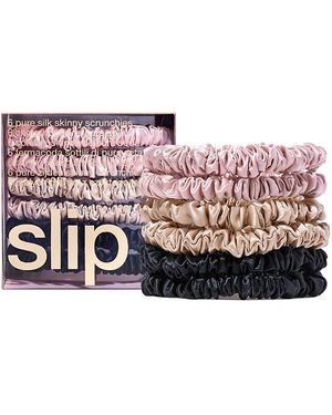 Slip Pure Silk Skinny Scrunchies, Set Of 6 - Pink