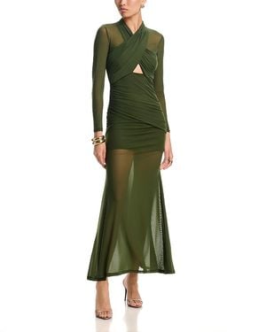 Bardot Veria Wrap Mesh Maxi Dress - Green