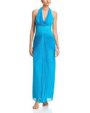 AMUR Enly Pleated Ruched Gown - Blue