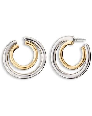 Monica Rich Kosann 18K & Sterling Sun Moon & Stars Midi Double Galaxy Wrap Hoop Earrings - White