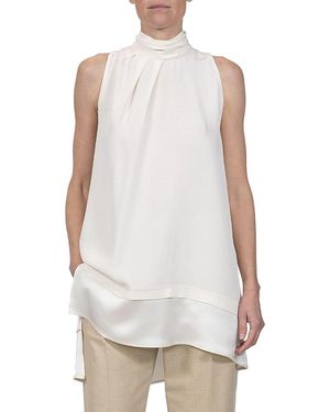 Callas Milano Cleo Draped Tunic Top - White