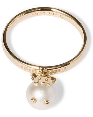 Miu Miu Metal Ring With Pendant - Metallic