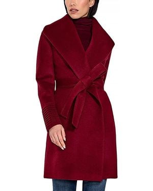 Sentaler Shawl Collar Wrap Coat - Red