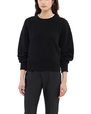 Another Tomorrow Cashmere Knit Sweatshirt - Black