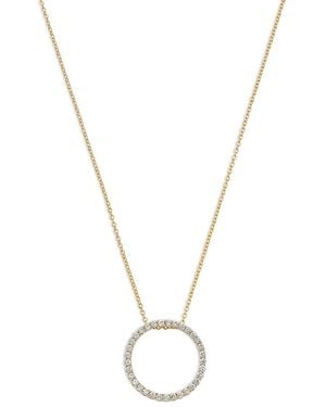 Bloomingdale's Fine Collection Diamond Circle Pendant Necklace - Metallic