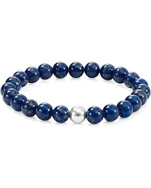 Aqua Sterling & Stone Beaded Stretch Bracelet - Multicolor