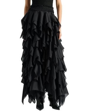 Balmain Long Ruffled Skirt - Black