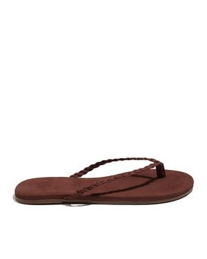 TKEES Suede Thong Sandals - Brown