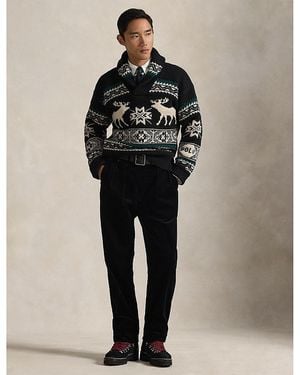 Polo Ralph Lauren Wool Blend Elk Graphic Sweater - Black