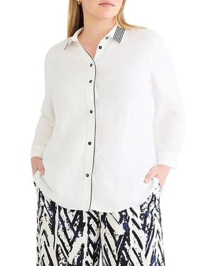 NIC+ZOE Stripe Trim Shirt - White