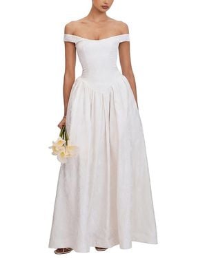 Miss Circle Tinsley Jacquard Bardot Wedding Gown - Purple