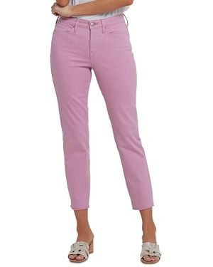NYDJ Sheri Frayed High Rise Ankle Skinny Jeans - Pink