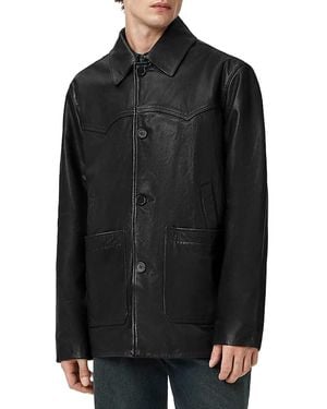 AllSaints Toulouse Leather Coat - Black