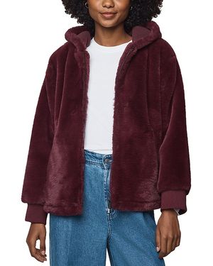 Splendid Lucia Faux Fur Zip Front Jacket - Red