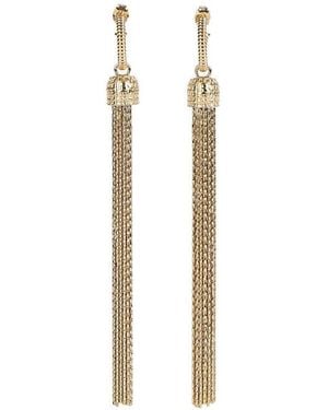 Balmain Brass Tassel Earrings - White